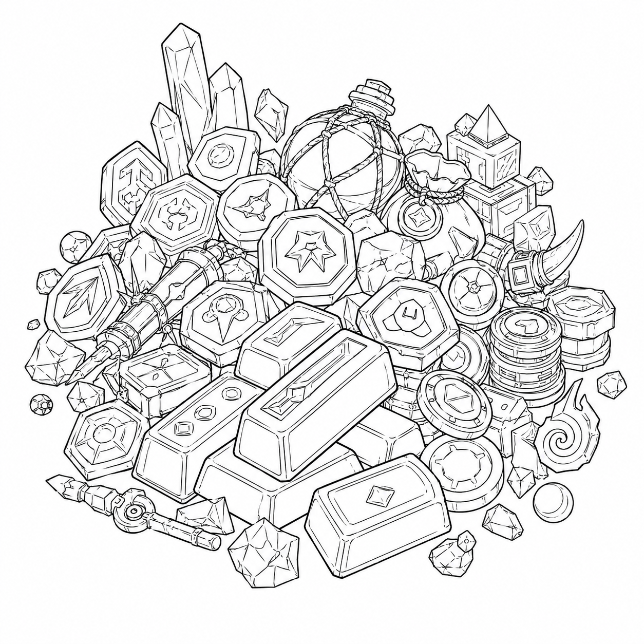a pile of coins